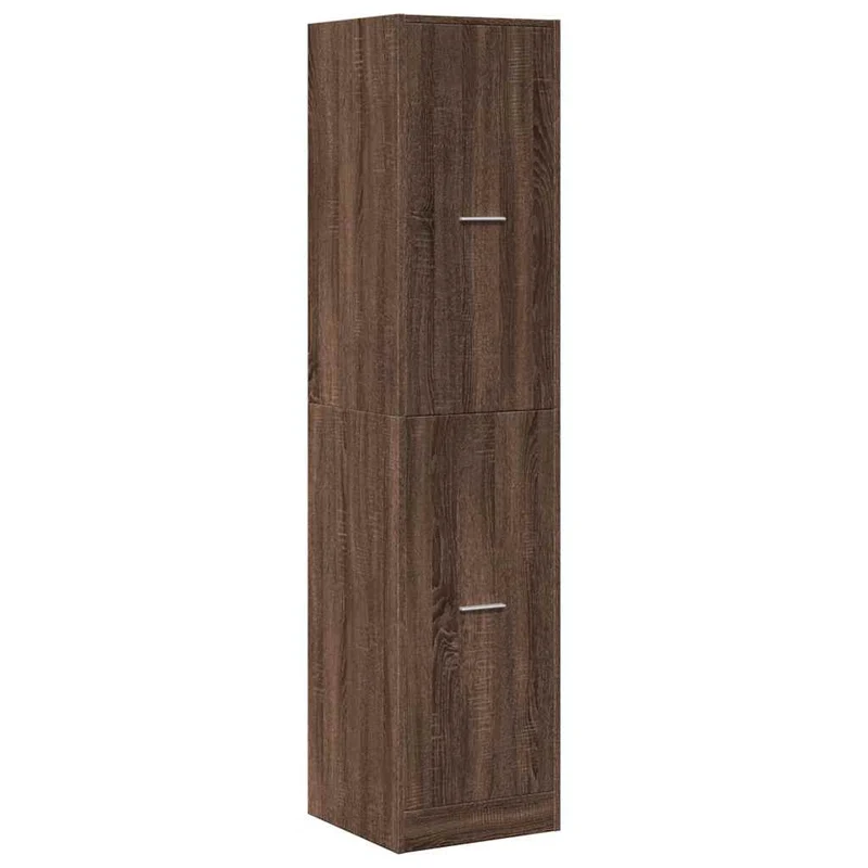 Armoire apothicaire en bois d'ingénierie classique 40 x 41 x 174 cm grand espace de rangement style contemporain en bois chêne marron 02_0055673