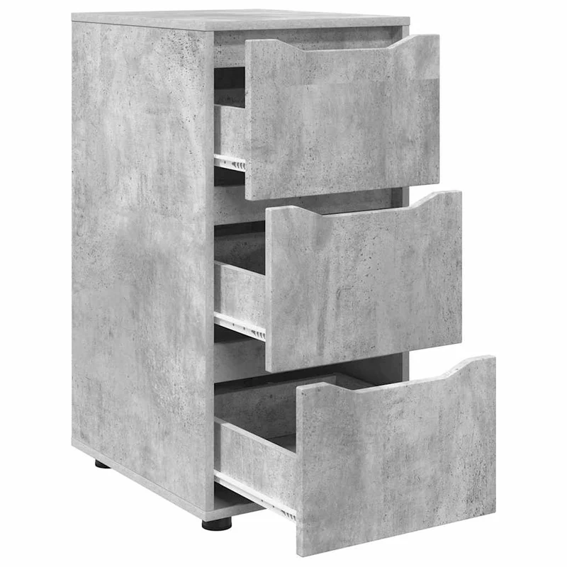 Armoire de rangement rectangulaire avec tiroirs pratique style minimaliste 40 x 48 x 81 cm en bois d'ingénierie gris béton 02_0054644