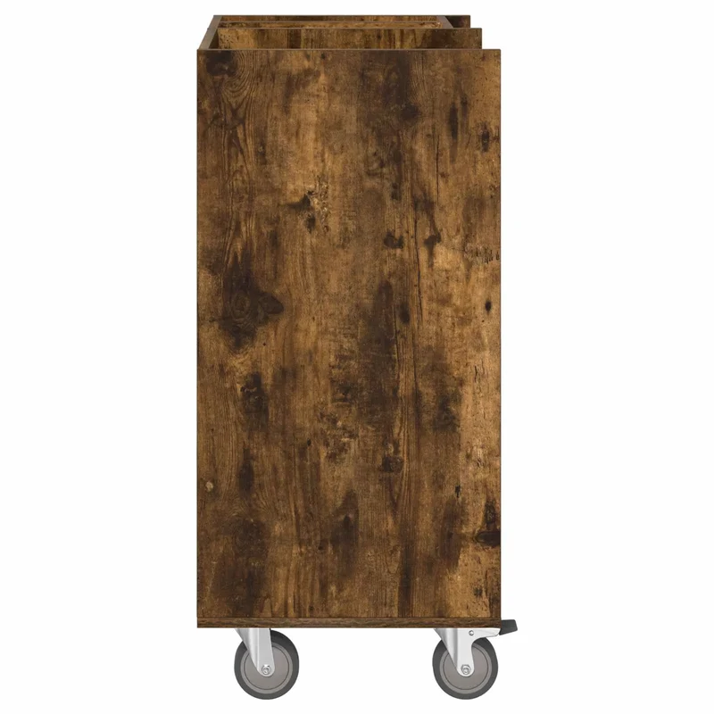 Armoire de golf rectangulaire moderne avec roues 65 x 45 x 98 cm grand espace de rangement en bois chêne fumé 02_0055053