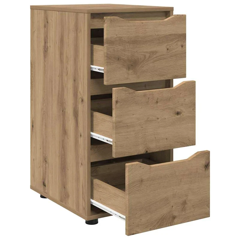 Armoire de rangement rectangulaire pratique 40 x 48 x 81 cm en bois d'ingénierie chêne artisanal 02_0054650