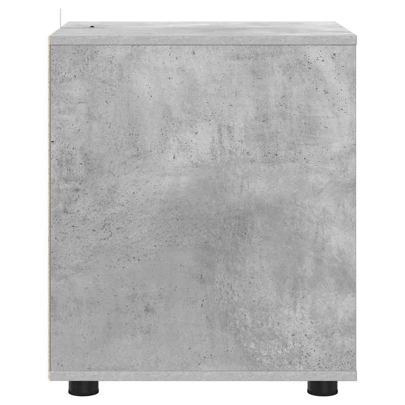 Armoire de rangement rectangulaire 40 x 48 x 57 cm avec tiroirs pratiques style minimaliste en bois d'ingénierie gris béton 02_0054614