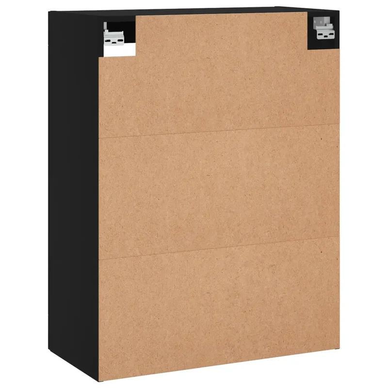 Lot de 2 armoires murales pratiques rangement design noir 69,5 x 34 x 90 cm en bois d'ingénierie noir 02_0055446