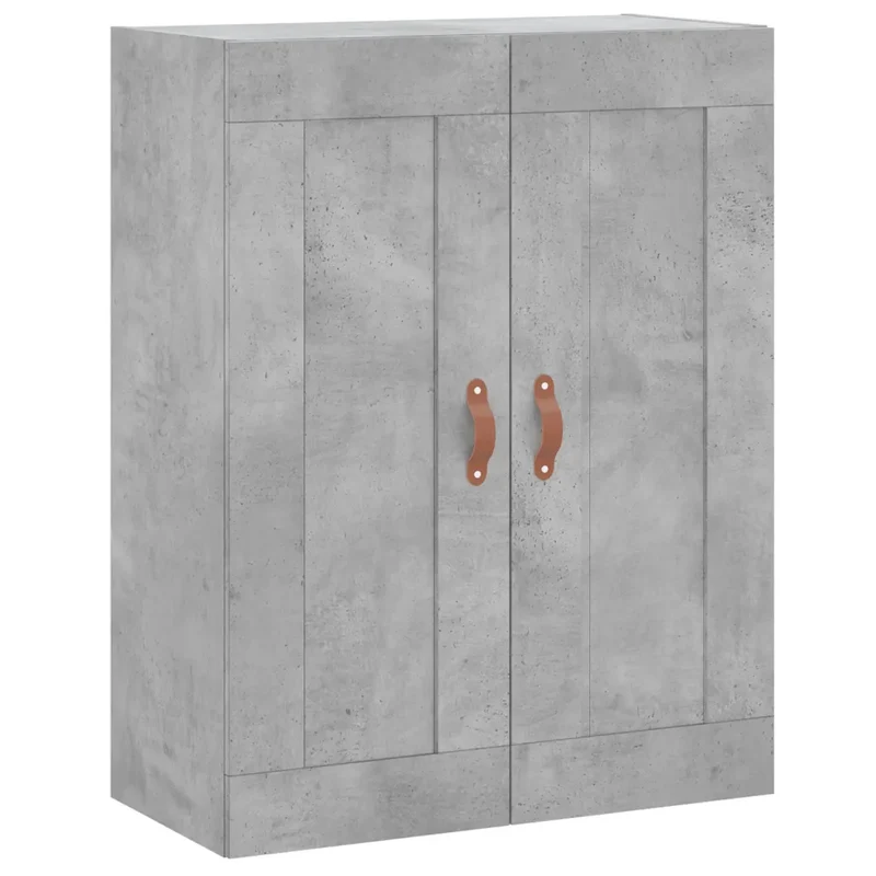 Lot de 2 armoires murales pratiques rangement décoratif 69,5 x 34 x 90 cm en bois gris béton 02_0055463