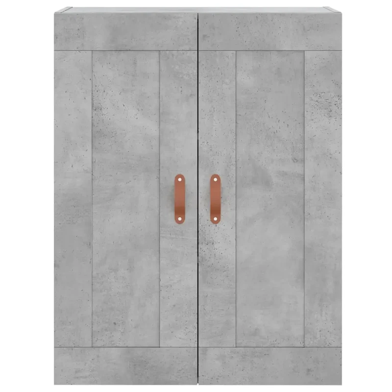 Lot de 2 armoires murales pratiques rangement décoratif 69,5 x 34 x 90 cm en bois gris béton 02_0055463