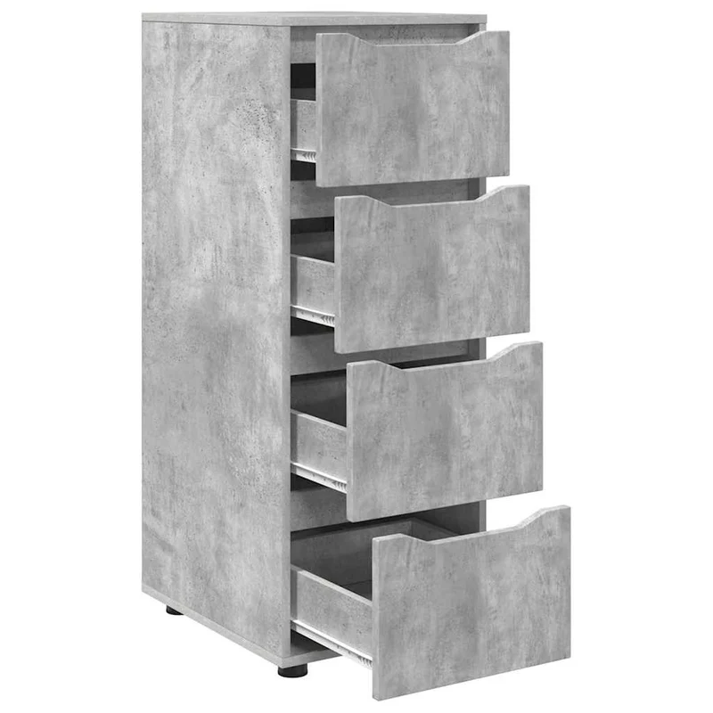 Armoire de rangement moderne avec tiroirs ajustable 40 x 48 x 105 cm en bois d'ingénierie gris béton 02_0054654