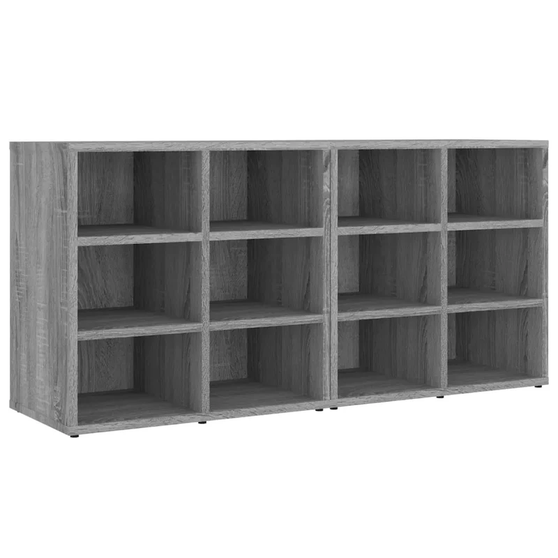 Lot de 2 armoires à chaussures compactes 52,5 x 30 x 50 cm design élégant rangement pratique en bois d'ingénierie gris 02_0048438