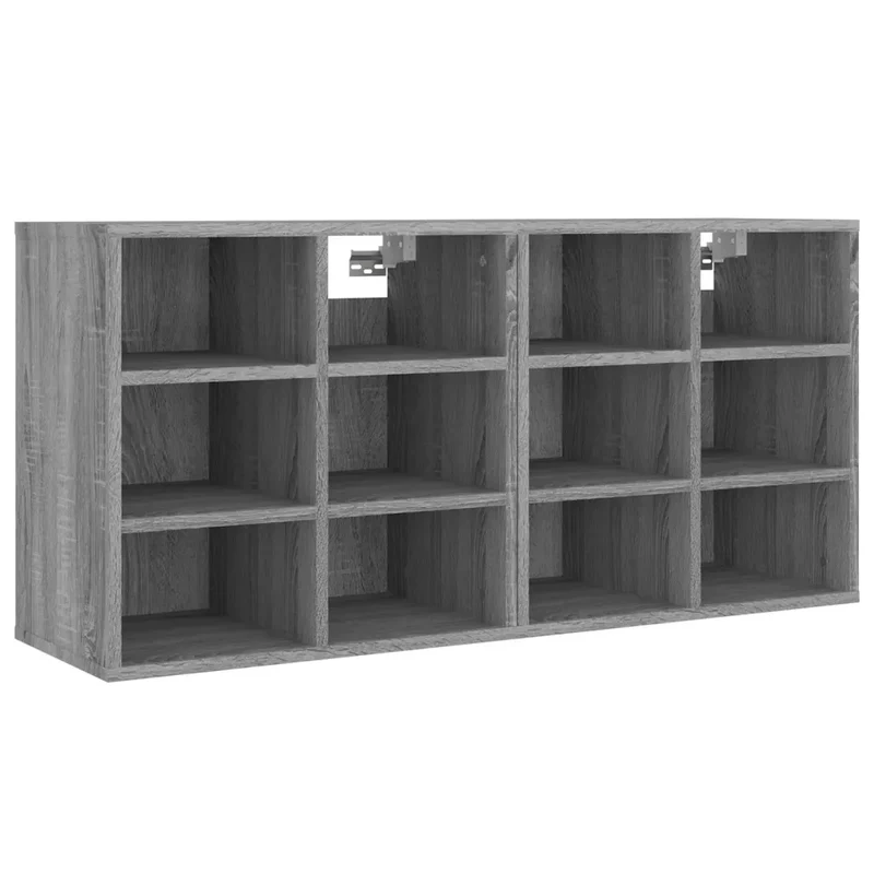 Lot de 2 armoires à chaussures compactes 52,5 x 30 x 50 cm design élégant rangement pratique en bois d'ingénierie gris 02_0048438