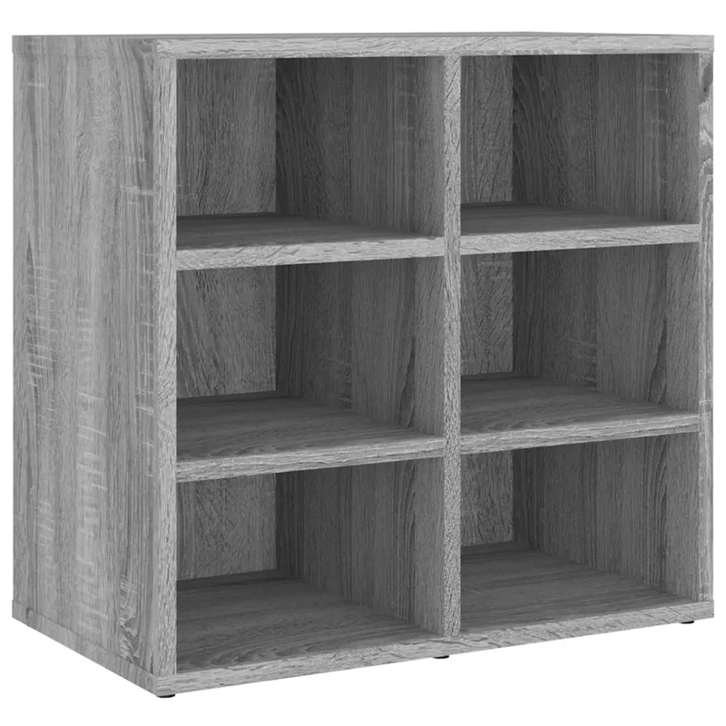 Lot de 2 armoires à chaussures compactes 52,5 x 30 x 50 cm design élégant rangement pratique en bois d'ingénierie gris 02_0048438