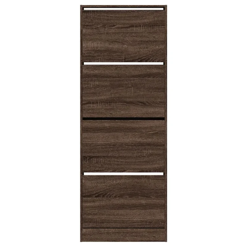 Armoire à chaussures design compacte espace réduit 60 x 21 x 163 cm rangement pratique en bois d'ingénierie marron 02_0049397