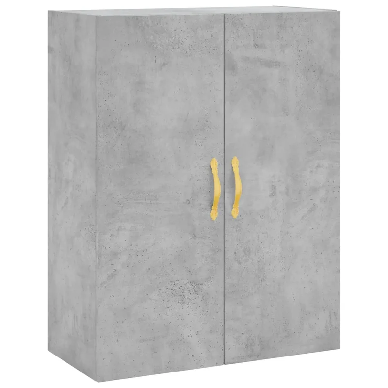Lot de 2 armoires murales élégantes rangement intérieur 69,5 x 34 x 90 cm en bois d'ingénierie gris béton 02_0055350