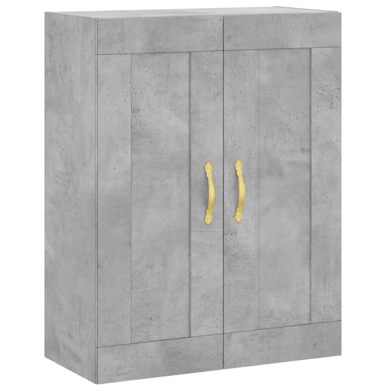 Lot de 2 armoires murales pratiques rangement 69,5 x 34 x 90 cm en bois d'ingénierie gris béton 02_0055499