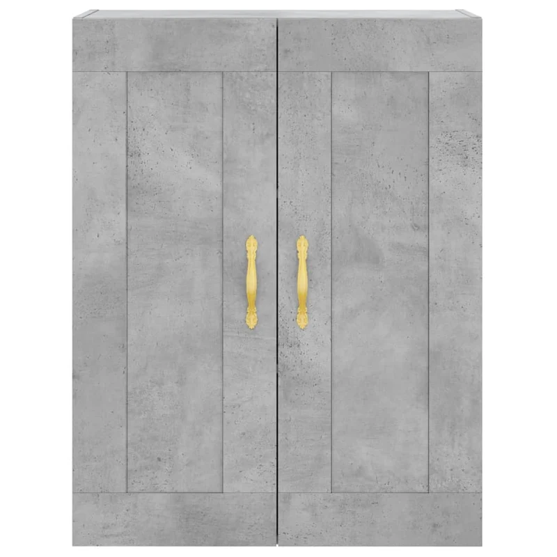 Lot de 2 armoires murales pratiques rangement 69,5 x 34 x 90 cm en bois d'ingénierie gris béton 02_0055499