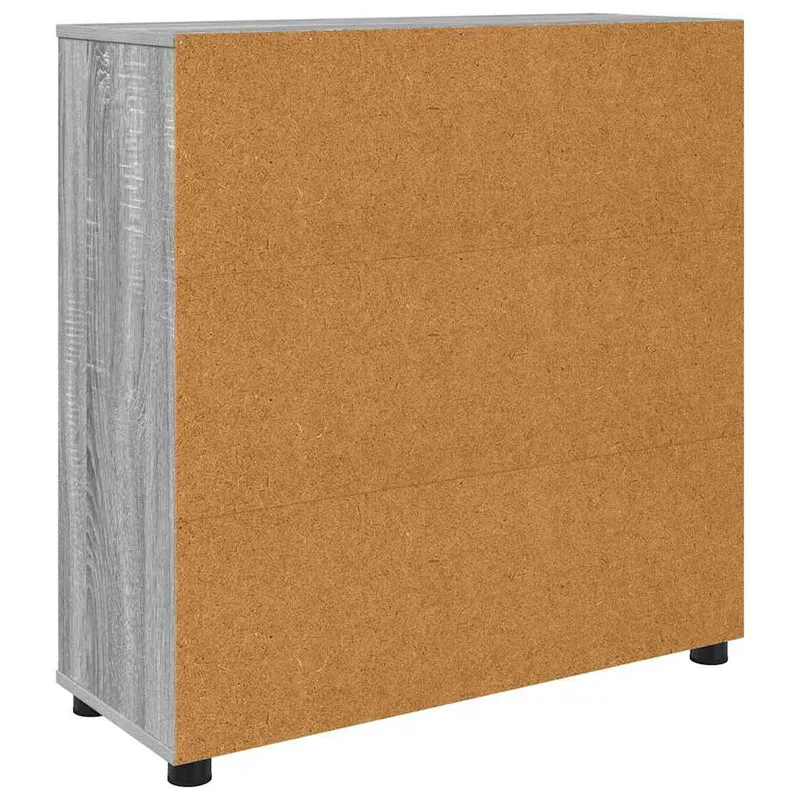 Armoire de rangement rectangulaire avec tiroirs espace pratique style minimaliste 80 x 31 x 81 cm en bois d'ingénierie gris sonoma 02_0054627