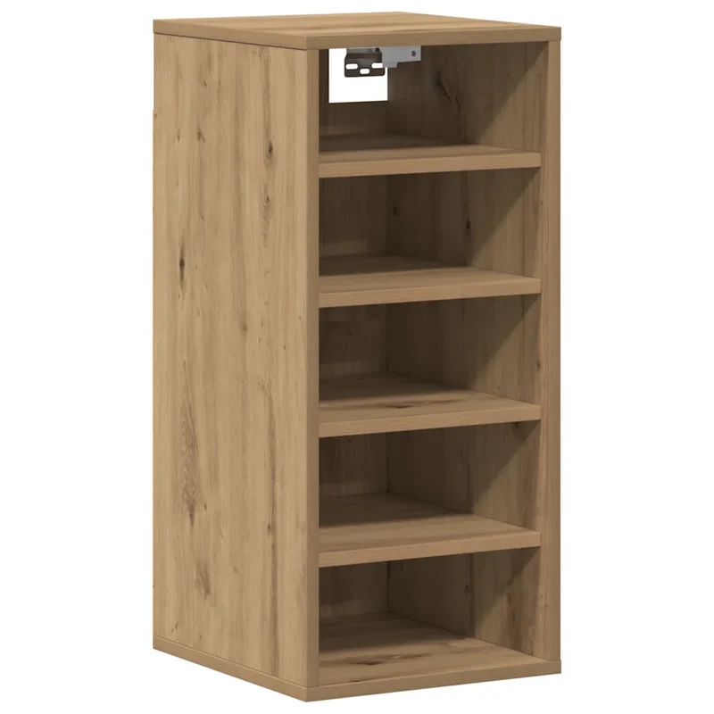 Lot de 2 armoires à chaussures 32 x 35 x 70 cm finition mate pratique rangement moderne en bois d'ingénierie chêne artisanal 02_0050924