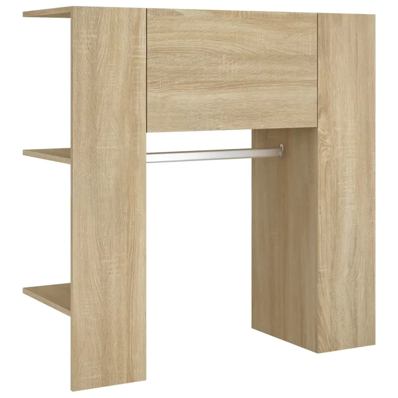 Lot de 2 armoires de couloir murales modernes rangement 97,5 x 37 x 99 cm en bois d'ingénierie chêne sonoma 02_0055133