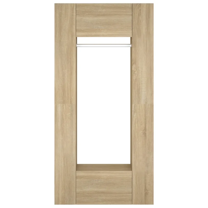 Lot de 2 armoires de couloir murales modernes rangement 97,5 x 37 x 99 cm en bois d'ingénierie chêne sonoma 02_0055133