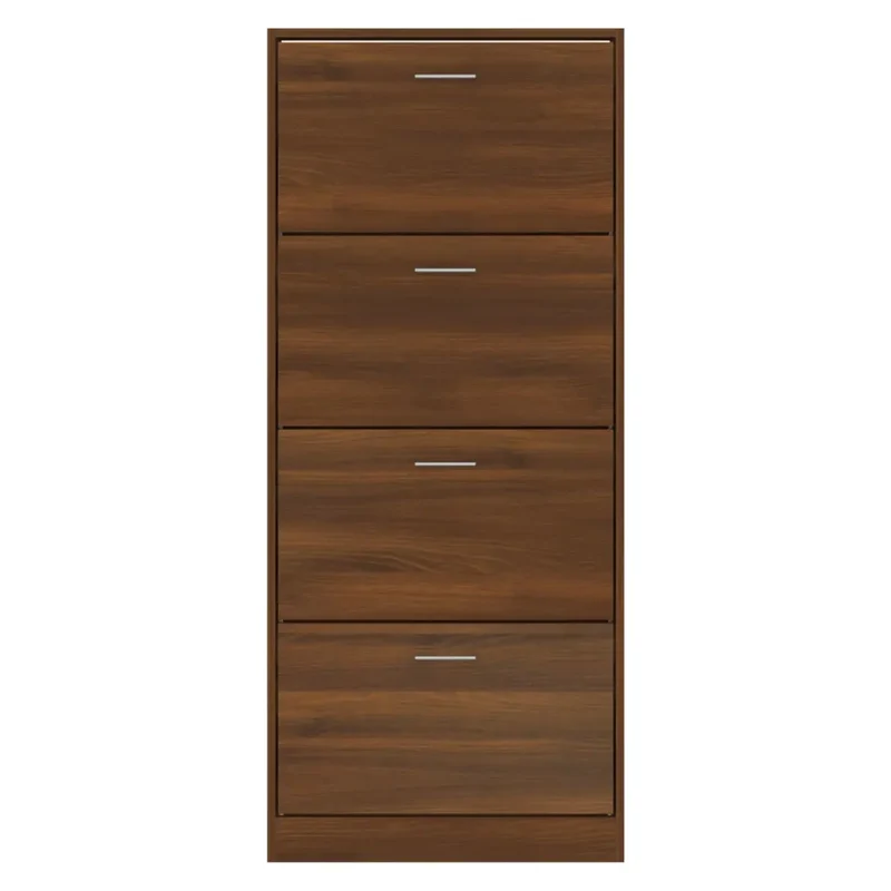 Armoire à chaussures moderne avec tiroirs rabattables 63 x 24 x 147 cm en bois d'ingénierie chêne marron 02_0047070