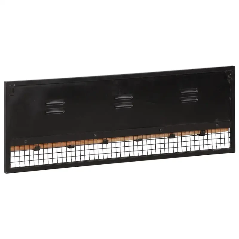 Porte-manteaux mural bois massif 90 x 11 x 30 cm avec 6 crochets design moderne entrée en manguier naturel 02_0047570