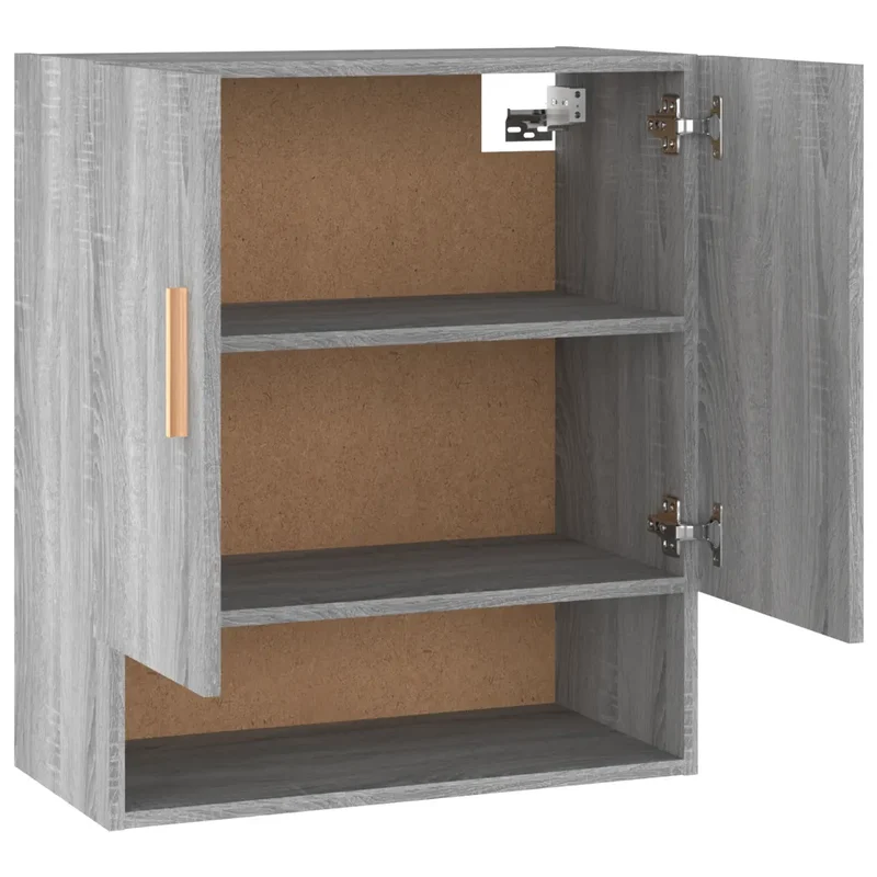 Armoire murale rangement espace optimisé 60 x 31 x 70 cm style scandinave en bois d'ingénierie gris 02_0048336