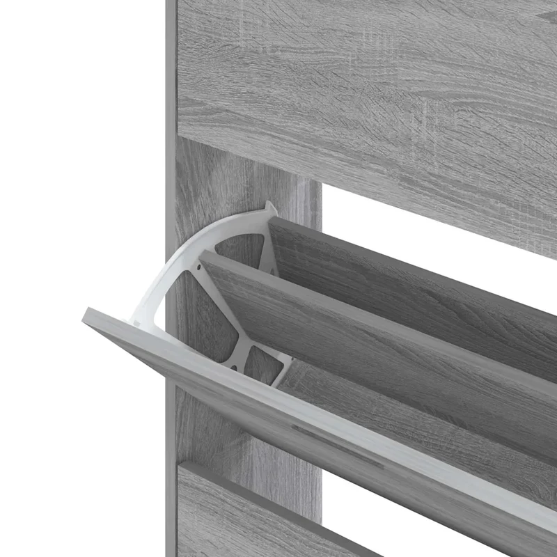 Armoire à chaussures moderne design pour entrée 63 x 24 x 147 cm grand espace de rangement en bois d'ingénierie gris 02_0047069