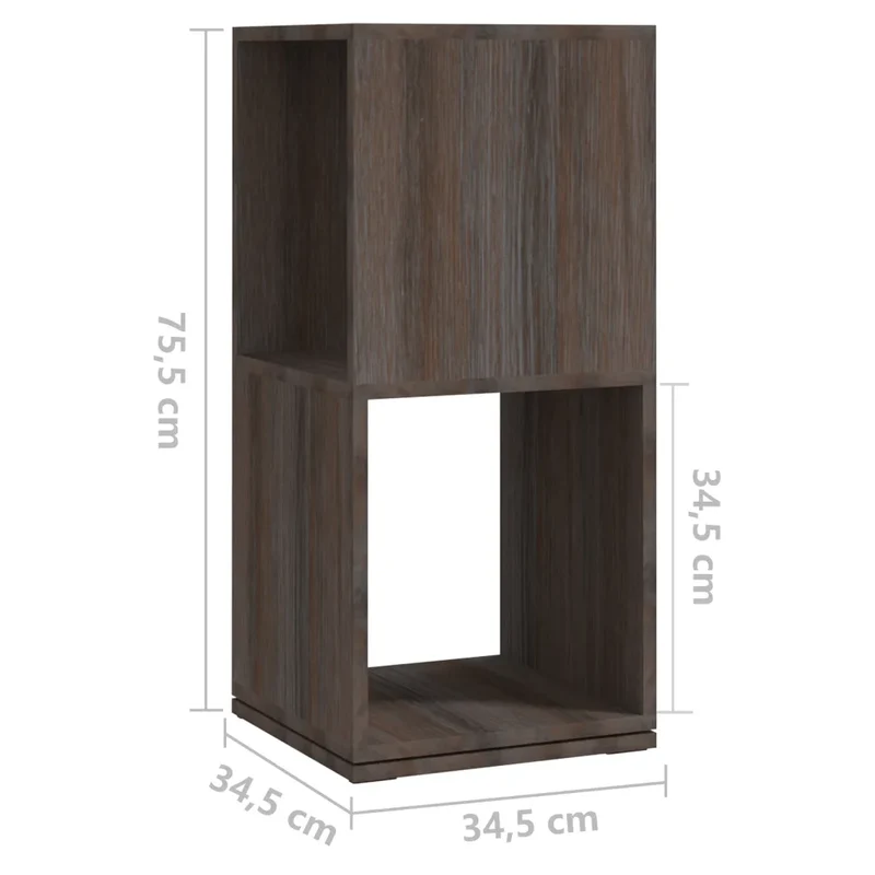 Armoire rotative design modulable rangement 34,5 x 34,5 x 75,5 cm en bois d'ingénierie gris 02_0046977