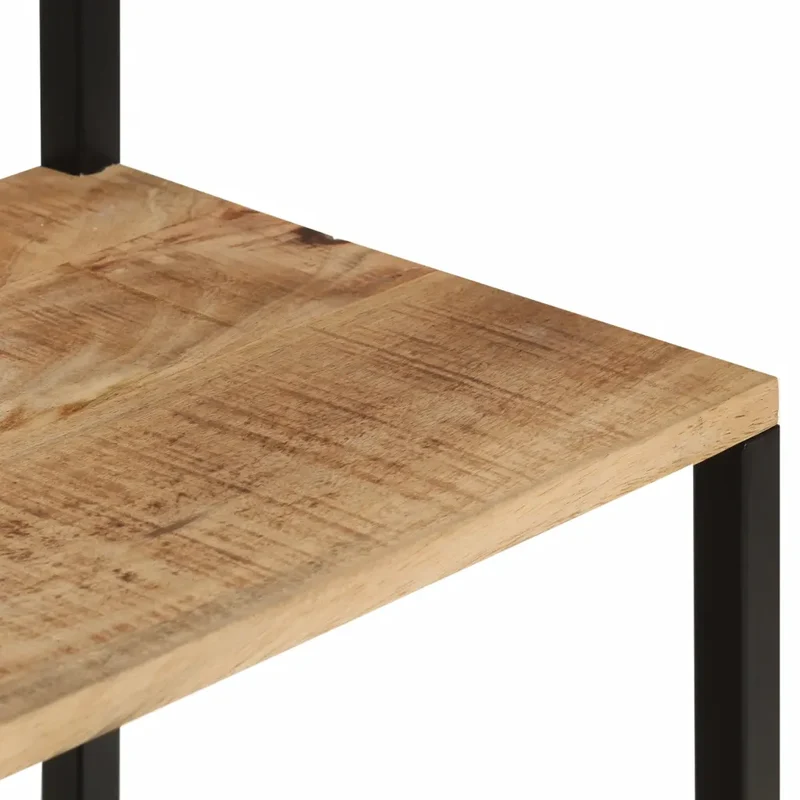 Porte-manteau et rangement chaussures pratique 68 x 30 x 182 cm design contemporain en bois de manguier noir 02_0047563