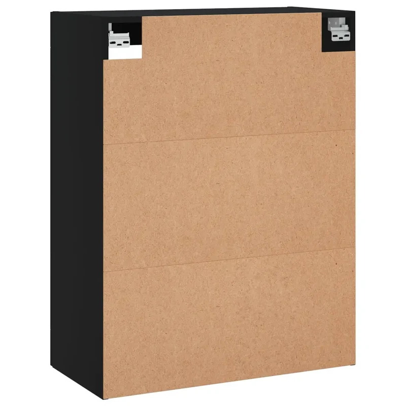 Lot de 2 armoires murales design pratique rangement 69,5 x 34 x 90 cm en bois d'ingénierie noir 02_0055422