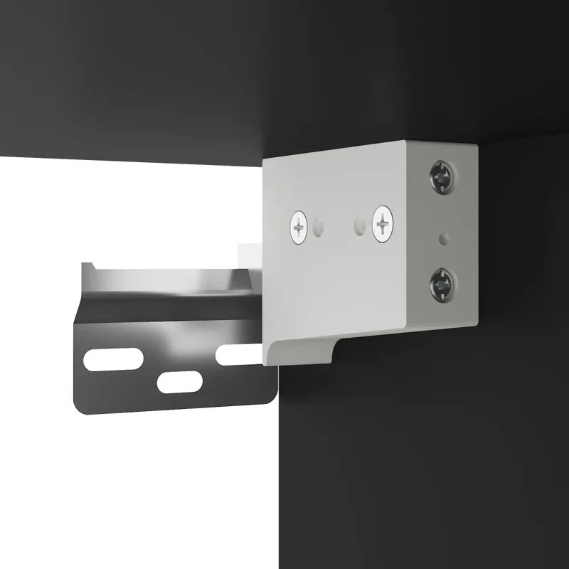 Lot de 2 armoires murales design pratique rangement 69,5 x 34 x 90 cm en bois d'ingénierie noir 02_0055422