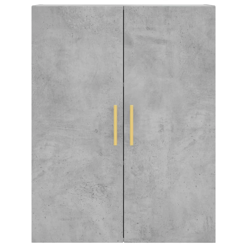 Lot de 2 armoires murales pratiques design élégant rangement déco salon 69,5 x 34 x 90 cm en bois gris béton 02_0055355