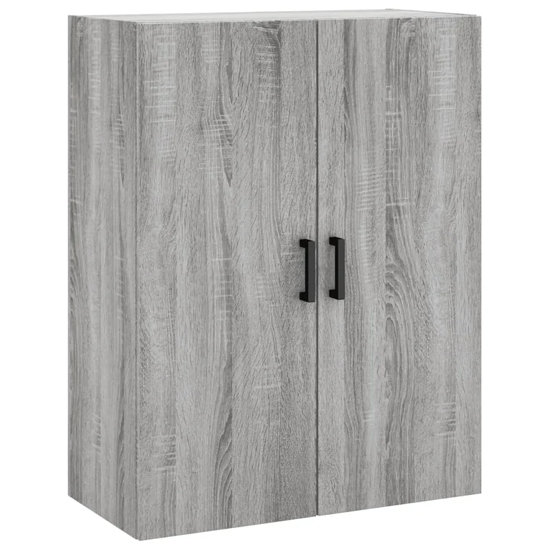 Lot de 2 armoires murales de rangement design pratique 69,5 x 34 x 90 cm en bois d'ingénierie gris 02_0055362