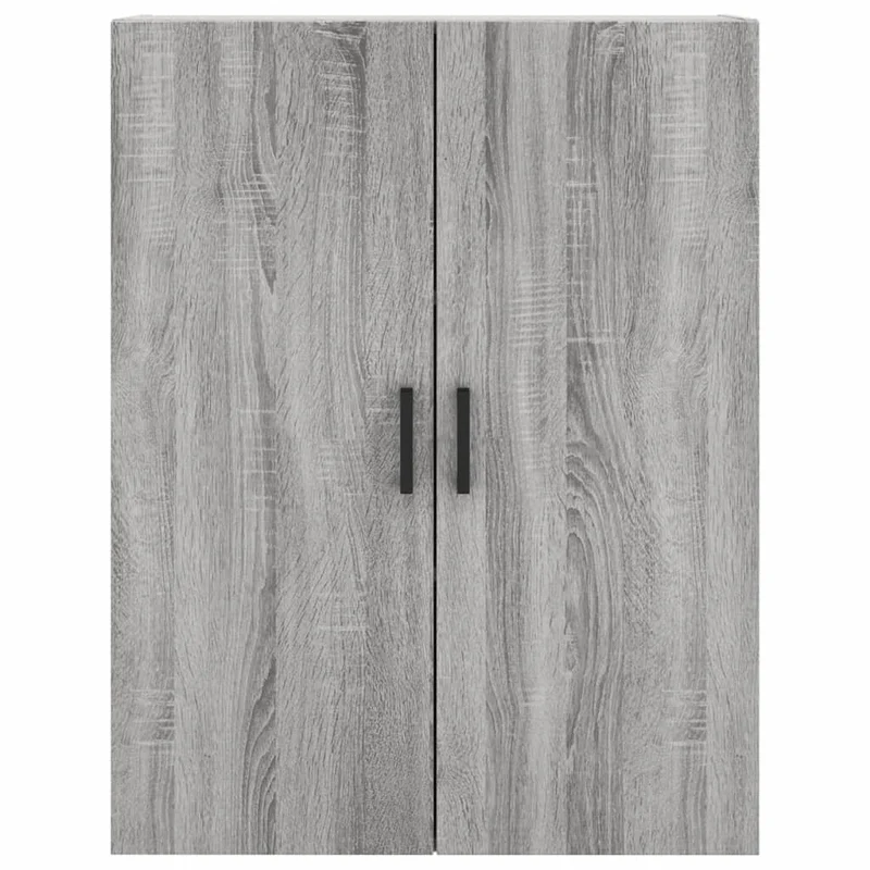 Lot de 2 armoires murales de rangement design pratique 69,5 x 34 x 90 cm en bois d'ingénierie gris 02_0055362