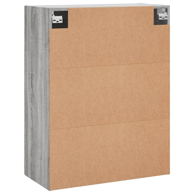 Lot de 2 armoires murales de rangement design pratique 69,5 x 34 x 90 cm en bois d'ingénierie gris 02_0055362