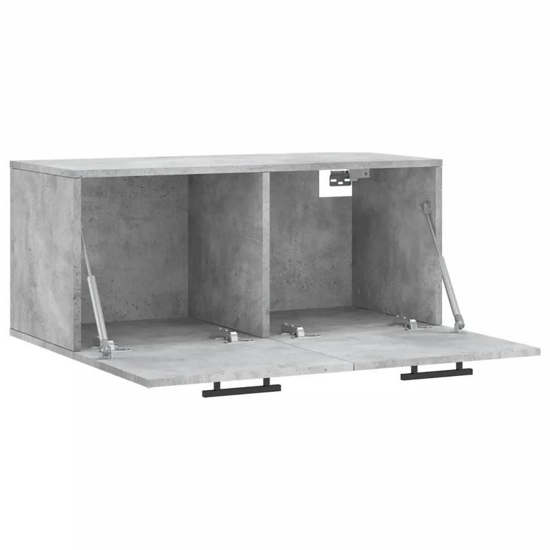 Armoire murale pratique rangement décoration 80 x 36,5 x 35 cm en bois d'ingénierie gris béton 02_0048871