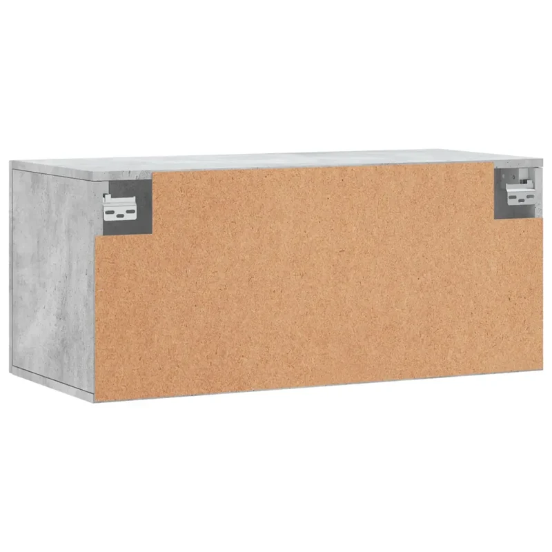 Armoire murale pratique rangement décoration 80 x 36,5 x 35 cm en bois d'ingénierie gris béton 02_0048871