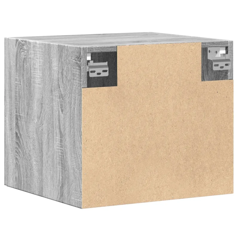Armoire murale flottante gain de place rangement salon 45 x 42,5 x 40 cm en bois d'ingénierie gris 02_0049491