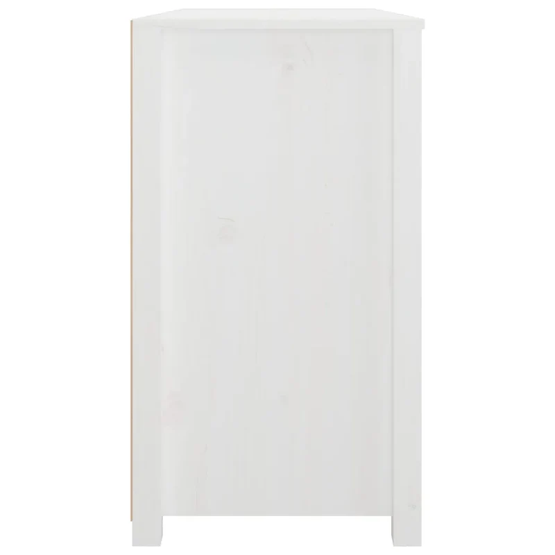 Armoire latérale blanche en bois de pin massif avec tiroirs spacieux design rustique 100 x 40 x 72 cm en bois blanc 02_0048458