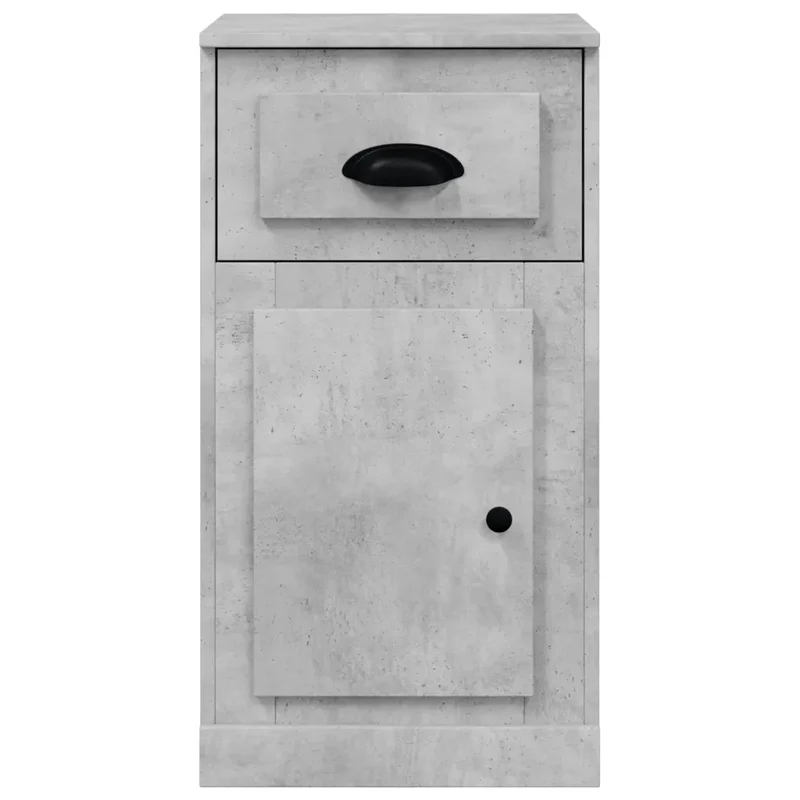 Armoire latérale avec tiroir et espace de rangement 40 x 50 x 75 cm style moderne ambiance cosy en bois d'ingénierie gris béton 02_0048271