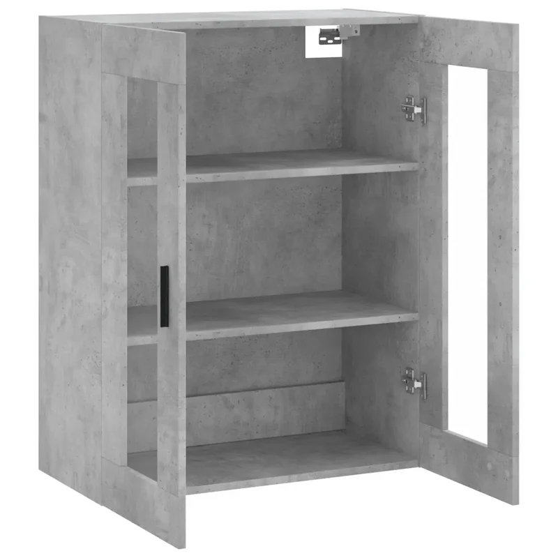 Armoire murale design pratique rangement élégant 69,5 x 34 x 90 cm en bois gris béton 02_0048637