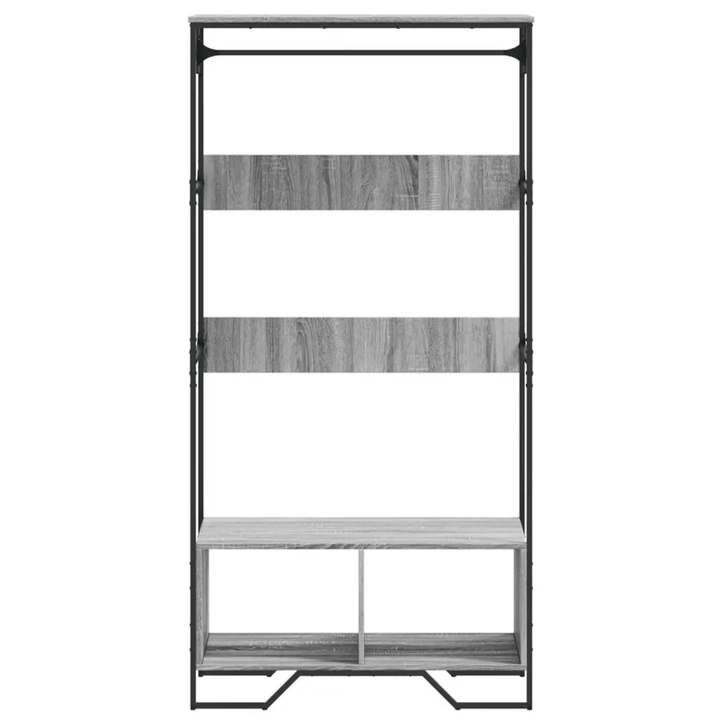 Armoire compacte rangement minimaliste 90 x 50 x 180 cm en bois d'ingénierie gris 02_0049586