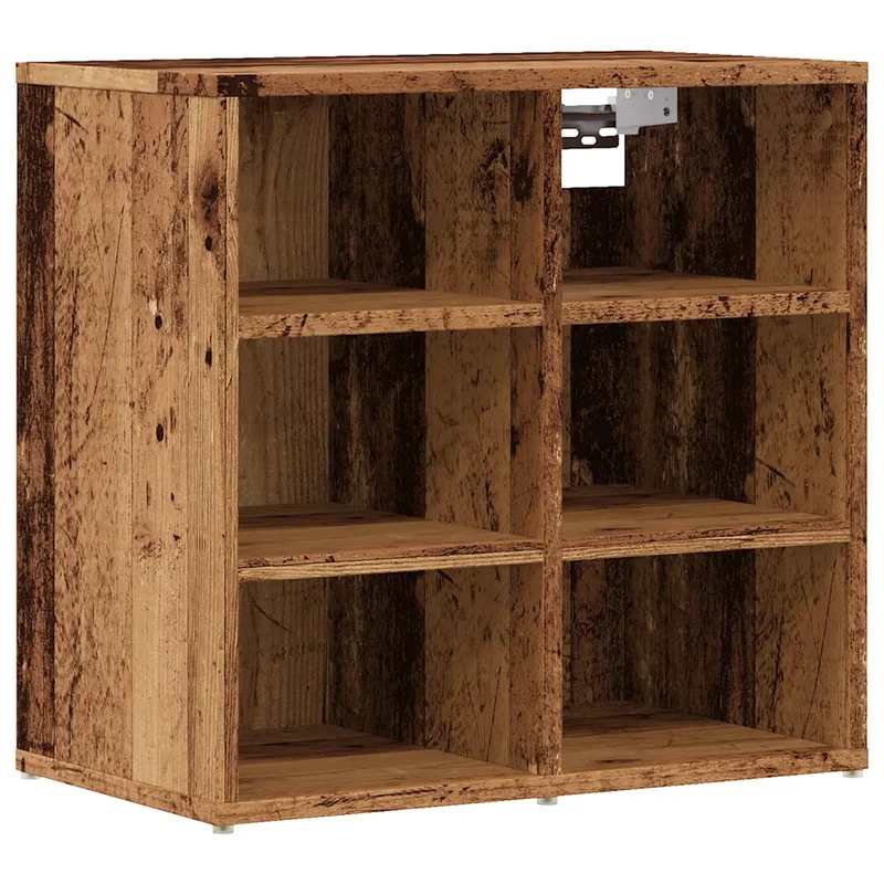 Lot de 2 armoires à chaussures 52 x 30 x 50 cm fonction de rangement pratique style vintage en bois d'ingénierie vieux bois 02_0051013