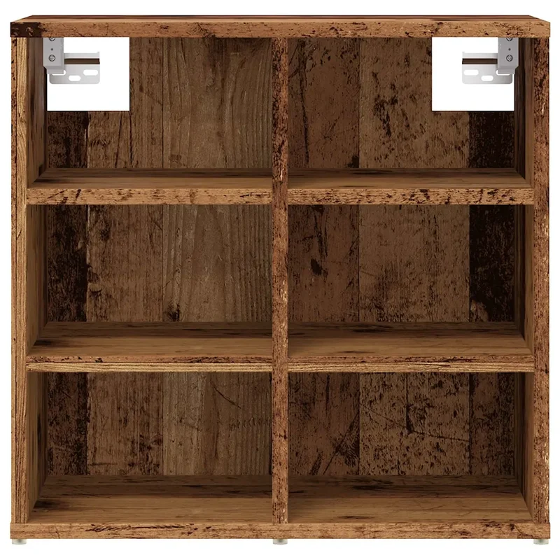 Lot de 2 armoires à chaussures 52 x 30 x 50 cm fonction de rangement pratique style vintage en bois d'ingénierie vieux bois 02_0051013