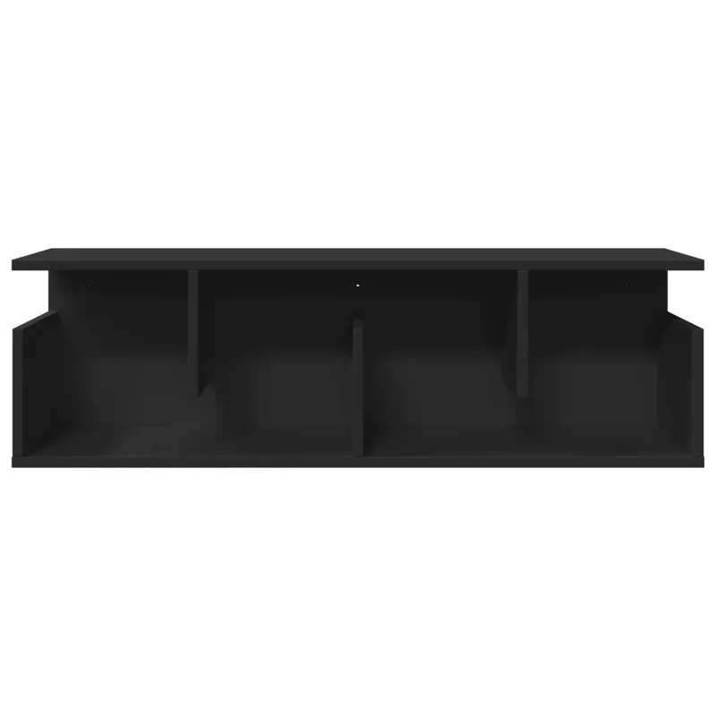 Armoire murale flottante 100 x 20 x 30 cm gain de place pratique moderne en bois d'ingénierie noir 02_0050571
