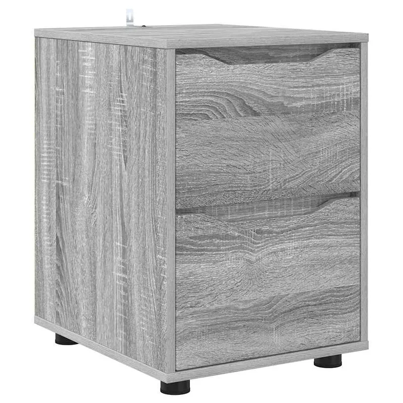Armoire de rangement rectangulaire avec nombreux tiroirs design minimaliste salon chambre 40 x 48 x 57 cm en bois gris sonoma 02_0054617