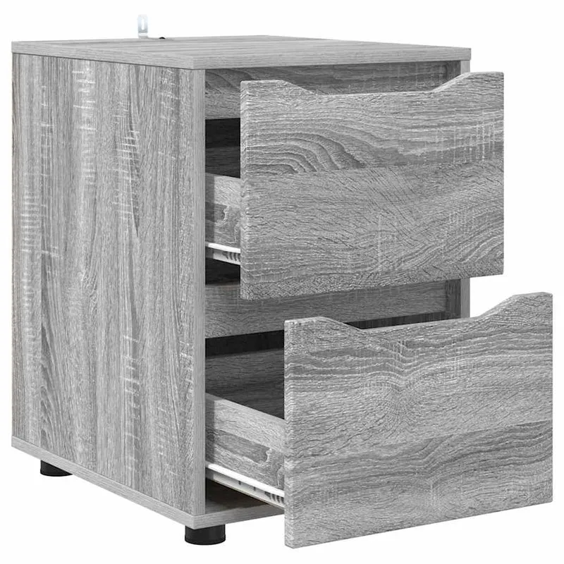 Armoire de rangement rectangulaire avec nombreux tiroirs design minimaliste salon chambre 40 x 48 x 57 cm en bois gris sonoma 02_0054617