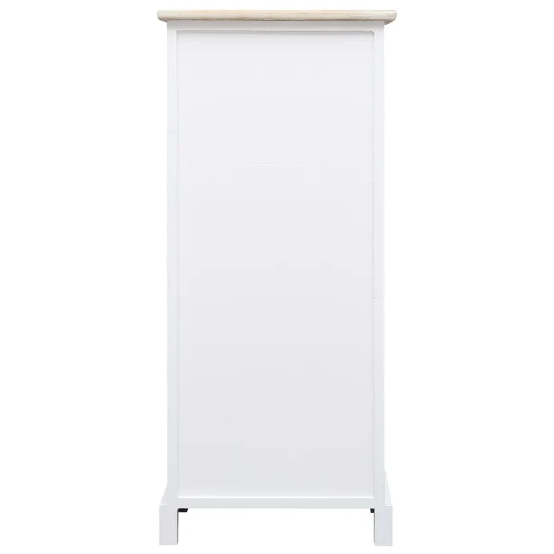 Armoire latérale avec 3 tiroirs et 1 porte 38 x 28 x 86 cm design épuré chambre en bois de paulownia blanc 02_0046456