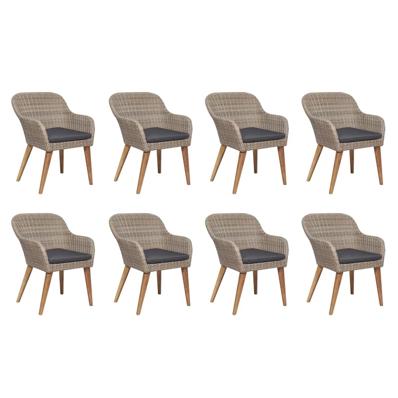 Salon de jardin meuble d'extérieur ensemble de mobilier avec coussins 9 pièces résine tressée 02_0018326