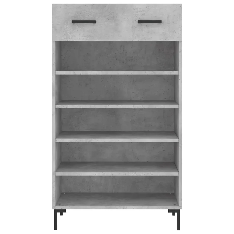 Armoire à chaussures moderne style industriel rangement 60 x 35 x 105 cm en bois gris béton 02_0048722