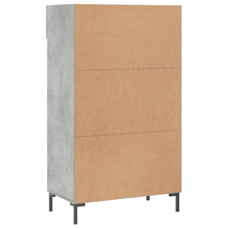 Armoire à chaussures moderne style industriel rangement 60 x 35 x 105 cm en bois gris béton 02_0048722
