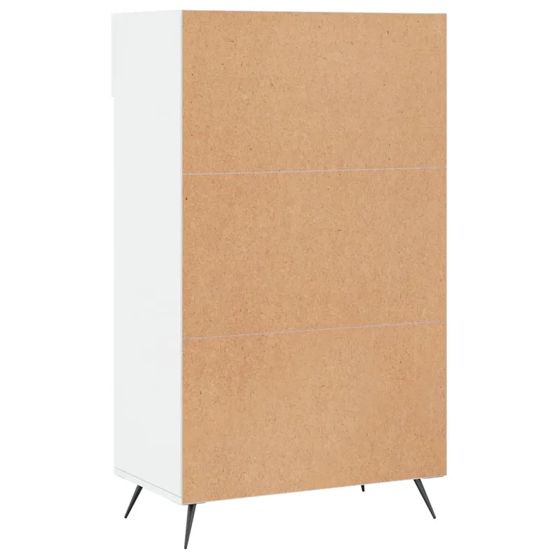 Armoire à chaussures moderne rangement pratique 60 x 35 x 105 cm en bois blanc brillant 02_0048716
