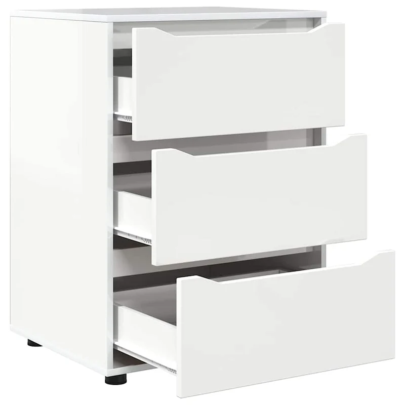 Armoire de rangement avec tiroirs moderne minimaliste 60 x 48 x 81 cm en bois d'ingénierie blanc brillant 02_0054635